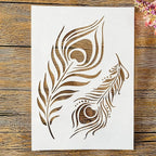 TIAMECH A4 Reusable Peacock Feather Stencil by TIAMECH