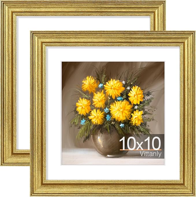 Vittanly 10x10 Picture Frames Set of 2, Ornate Vintage Photo Frame by Vittanly