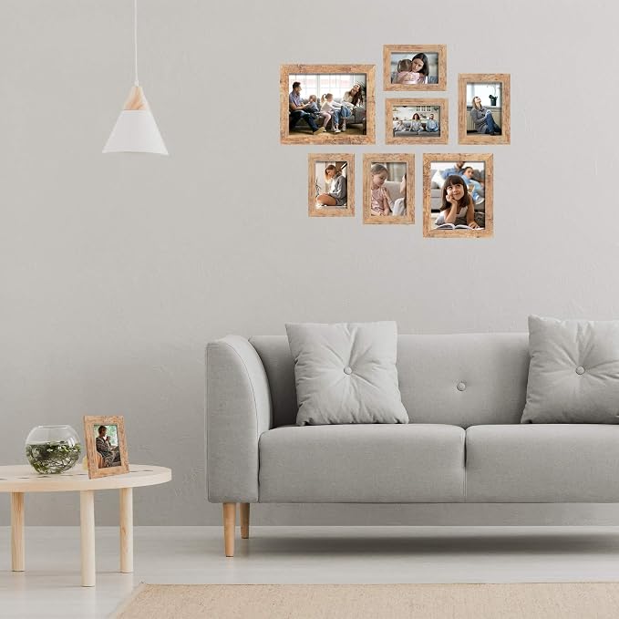 iRahmen 8x10 Picture Frame Set of 4, High Definition Real Glass Rustic Brown - Image 5