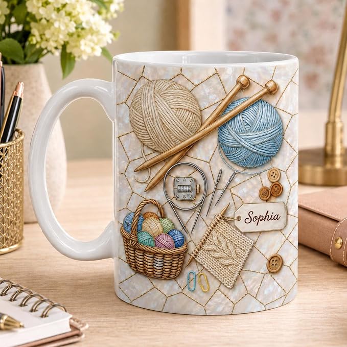 Personalized Knitting and Crochet Mug by Custom