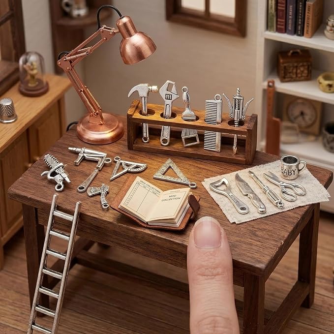 40PCS 1:12 Miniature Dollhouse Silvery Metal Home Repair Tools Micro Scene - Image 5