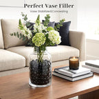 FUTUREPLUSX 1LB Black Flat Glass Marbles, Glass Pebbles Vase Filler, Dark Beads - Image 3