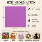 Lilac Large Felt Fabric 36" x 36", 1.4 mm Soft Felt Sheet, Nonwoven Fabric - Image 3