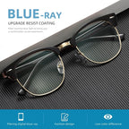 Blue Light Blocking Glasses Vintage Half Frame UV Clear Lens Anti Eyestrain - Image 4