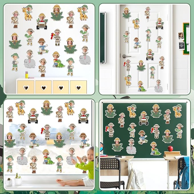 60pcs Jungle Safari Theme DIY Cutouts Jungle Animals Bulletin Board Decoration - Image 7