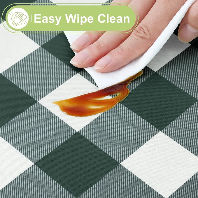 Smiry Rectangle Table Cloth, Waterproof Vinyl Tablecloth - Image 3