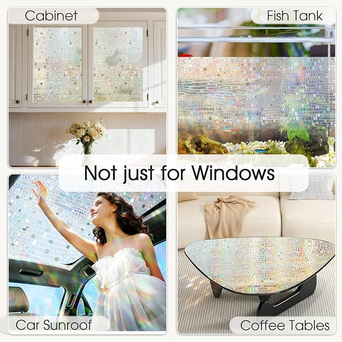 Windimiley Rainbow Window Privacy Film, 3D Stained Glass Christmas Decorative - Image 6