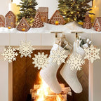 36PCS Wooden Christmas Decoration Snowflake Ornaments to Paint Christmas - Image 3