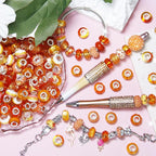 60Pcs Large Hole Beads Spacer Beads Orange Assorted European Craft Big Beads - Image 3