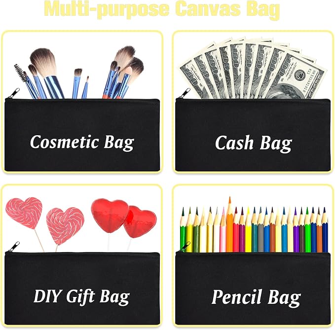 ZeeDix Canvas Zipper Pouch Bulk – 8.3 x 5 Inches Cotton Canvas Pouches - Image 4