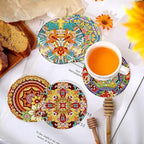 EWJRNSF 10 PCS Mandala Diamond Art Coasters Kit - Image 4