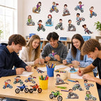 120pcs Motorcycle Avatar Cutouts Motorcycle Bulletin Board Decorations Back to - Image 5