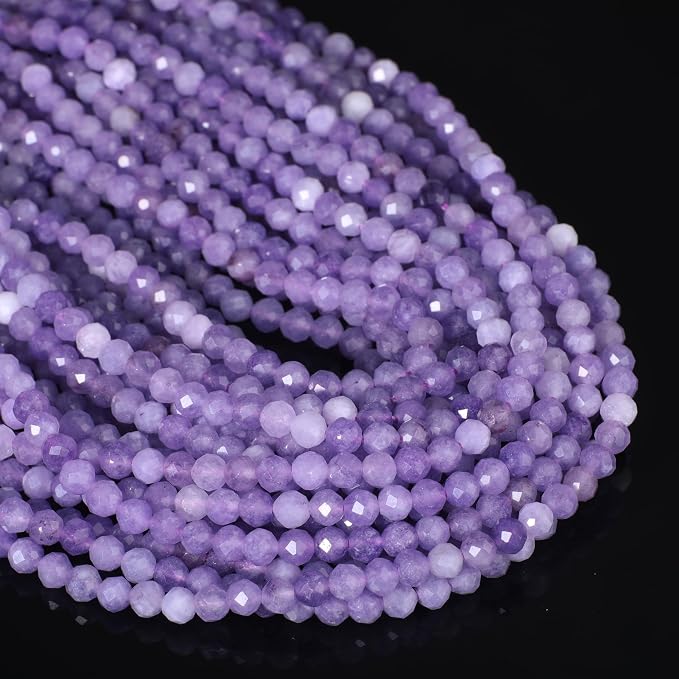 3mm 120pcs Light Amethyst Tiny Gemstone Beads by SongXi