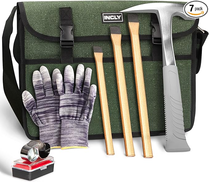 INCLY 7 PCS Geology Rock Pick Hammer Kit, by INCLY