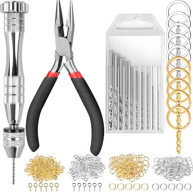 LEOBRO Hand Drill, Needle Nose Pliers, Keychain Making Kit, Jewelry Making by LEOBRO