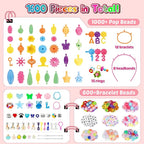 FUNZBO 1600 Pcs Pop Beads with Bracelet Making Kit, Jewelry Making Kit - Image 3
