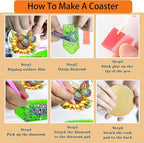 Diamond Art Coasters Kit, DIY Diamond Art - Image 7