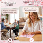 Solo Mahjong Practice Mat, 7.9 x 7 Inch Waterproof Rubber Mahjong Training Board - Image 6