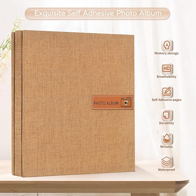 Popotop Large Photo Album Self Adhesive 4x6 5x7 8x10 Scrapbook Album DIY - Image 2