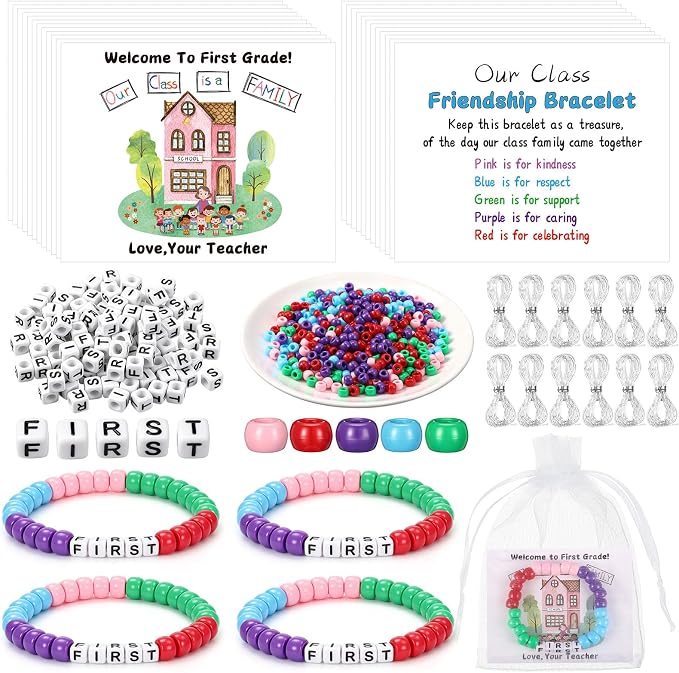 Tondiamo 24 Sets First Grade Back to School Gifts Friendship Bracelet Making Kit by Tondiamo