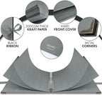 Bstorify Square Scrapbook Photo Albums 60 Pages Grey Thick Paper, Metal Corners - Image 2