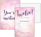 Pink Lover Birthday Invitations, 25 Double-Sided Invitation Cards by seclate