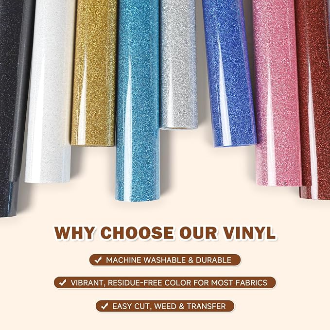 TUMIYA Gold Glitter Heat Transfer Vinyl HTV Roll - Image 5