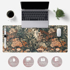 Flower Vintage Desk Pad Aesthetic Desk Mat Flower Mouse Pad Computer Big - Image 2