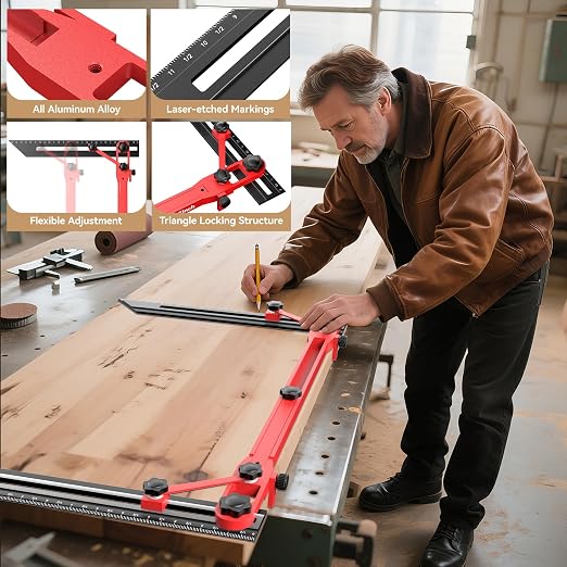 Stair Tread Jig, Modular 18"-72" Length, Precision Angle Transfer, Locking - Image 5