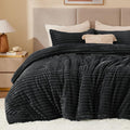 BEDELITE Fleece Full Comforter Set -Super Soft & Warm Fluffy Black Bedding by BEDELITE