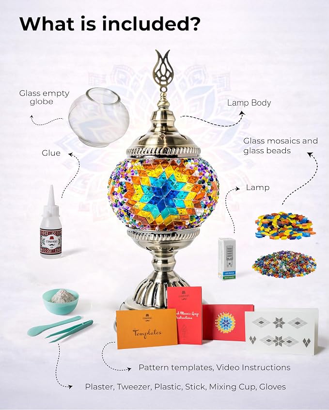 Ottoman Mosaics Turkish Mosaic Lamp Kit | DIY Art & Craft Project - Image 2