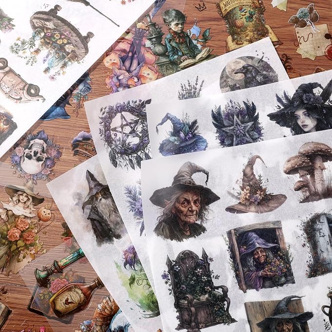 Fantasy Scrapbook Stickers 20 Sheets 240 Pre-Cut Magic Washi Stickers - Image 7