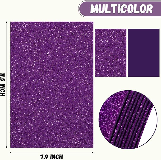 10 Pack Glitter Foam Sheets Craft 8 x 12 inch | Sparkles Foam Paper - Image 2