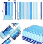 YYMIYU 24 Drawing Pencils Set, Art Sketching Pencils Charcoal Set 14B, & Soft - Image 7