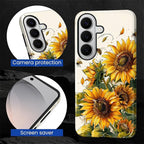 for Samsung Galaxy S26 Case, Sunflowers Bees Pattern Glossy 2 in 1 Shockproof - Image 5
