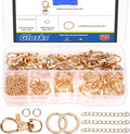 Glarks 125pcs Golden Keychain Making Kit, Keychain Craft Supplies Including Key by Glarks
