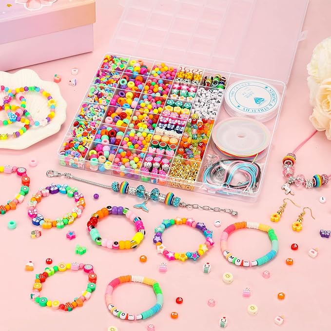 PAXCOO 2435PCS Bracelet Making Kit Including All Kinds of Beads - Image 7