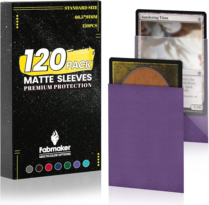 120Pack Card Sleeves for Trading Cards, Matte Card Sleeves Deck Card Protectors by Fabmaker
