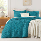 Andency Turquoise Comforter Set Queen Size, Boho Soft Warm Tufted Bedding by Andency