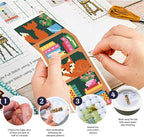 FREEBLOSS 6 Set Cross Stitch Bookmark Kits Fox Bookshelf Pattern Stamped - Image 4