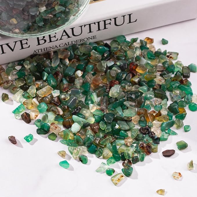 3 Lb Green Agate Crushed Stone Crystal Chips Bulk, Natural Polished Aquarium - Image 6