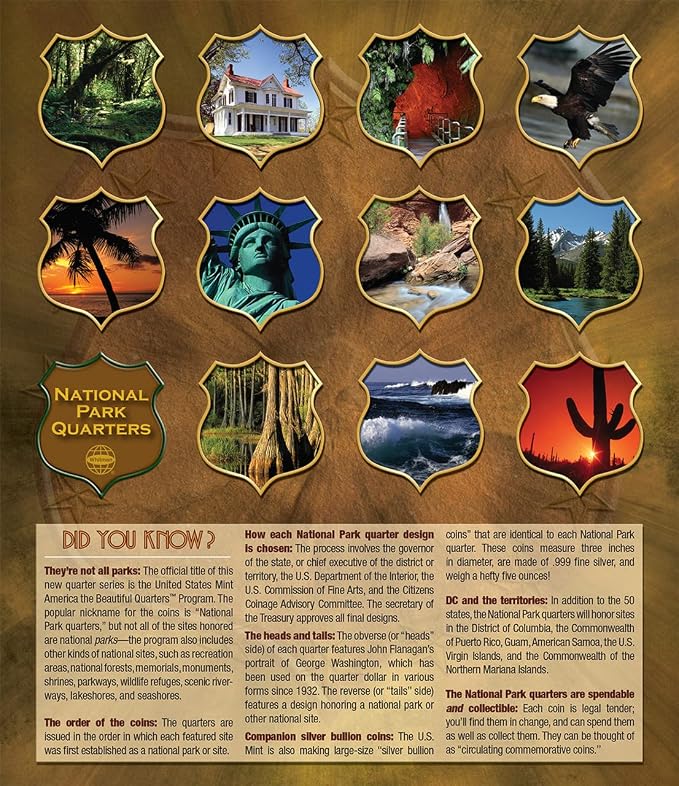 Whitman Coin Collector’s Board Coin Map US National Parks Quarter Series 2010 – - Image 3