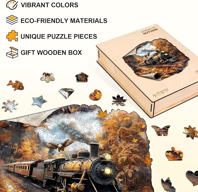 Autumn Train Puzzles Adults Gifts - Image 2