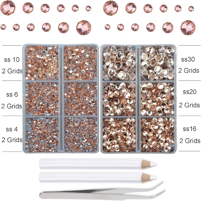 10000Pcs 2-Boxes Mixed Size Hot Fix Round Crystals Gems Glass Stones Hotfix - Image 3