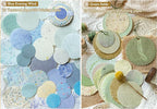 300Pcs Scrapbook Supplies Kit, Round Edge Colorful Textured Embossed Rice - Image 4