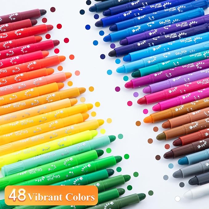 M&G Washable Tempera Paint Sticks, 48 colors Solid Tempera Paint Set - Image 2