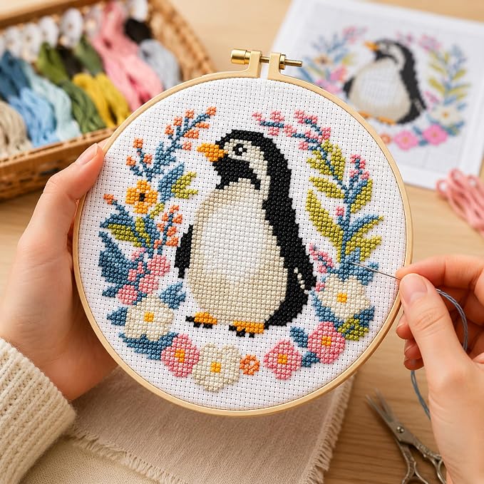 Zhenging Animal Cross Stitch Kit – 4 Pre-Printed Designs - Image 3