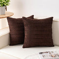 Aegero Pack of 2 Corduroy Decorative Throw Pillow Covers 22x22 Inch Soft by Unknown