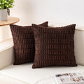 Aegero Pack of 2 Corduroy Decorative Throw Pillow Covers 16x16 Inch Soft by Unknown
