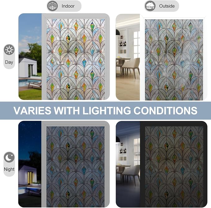 3D Stained Glass Window Film, Decorative Window Privacy Film - Image 3
